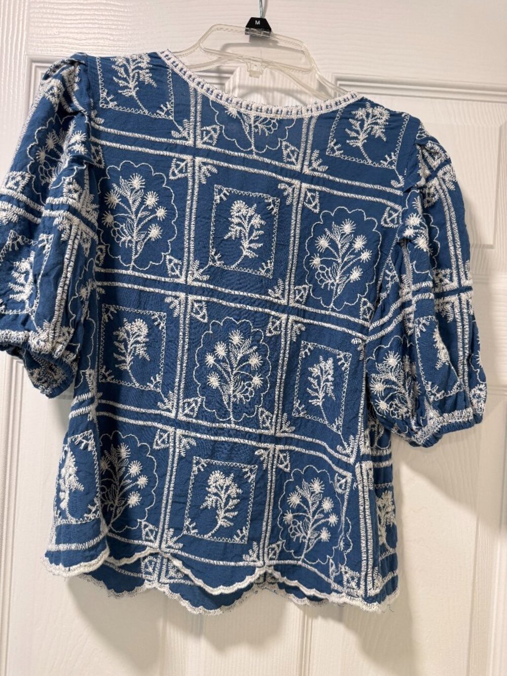 Solitaire Embroidered Scalloped Blouse